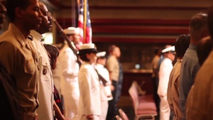 B-roll of Builder Chief Petty Officer Chris Jeffries Retires From the US Navy