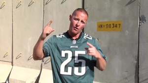 SrA Curcio shout out to the Philadelphia Eagles