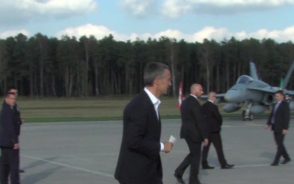 NATO SG Visits Lask AB in Poland