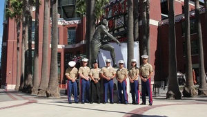 Marines Conduct Shoutout for Giants Playoff Game