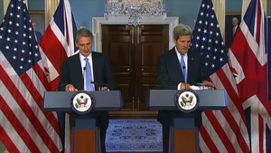 U.S. Secretary of State, John Kerry and UK Foreign Secretary Philip Hammond hold a joint press availability, at the Department of State.