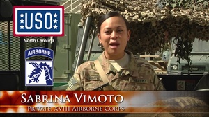 USO North Carolina/Carolina Panther Greetings