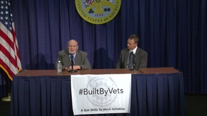 Command Sgt. Maj. Bennie Adkins and Gary Sinese Press Confrence