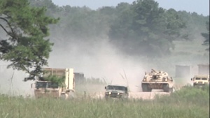 The 155th Combined Arms Battalion, Alpha and Bravo Companies Go Against Each Other in a Mock Attack and Defend Scenario