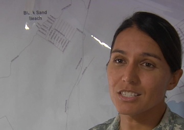 Hawaii Army National Guard Captain and Congresswoman Tulsi Gabbard reports for duty during the Puna lava flow b-roll