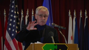 Secretary of Defense Hagel Troop Event from Minot AFB