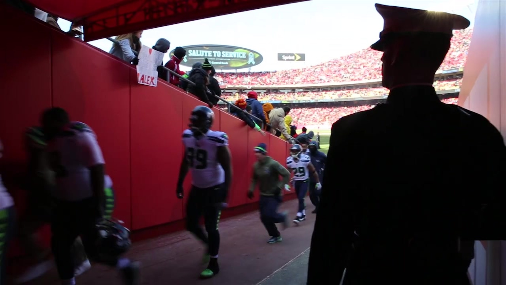 Service members participate in Seattle Seahawks Salute to Service