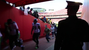 Marine Corps Band New Orleans Performs Halftime at Chiefs Salute to Service Game