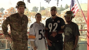 Capt Hartnett, Capt White, MSgt Soto, and David Painter Pittsburgh Steelers Shout Out