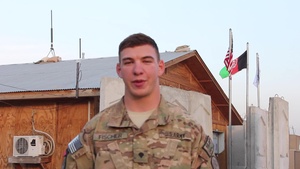 Spc. Jordan Fischer Gives a Holiday Shout out to his Family and the Seattle Seahawks
