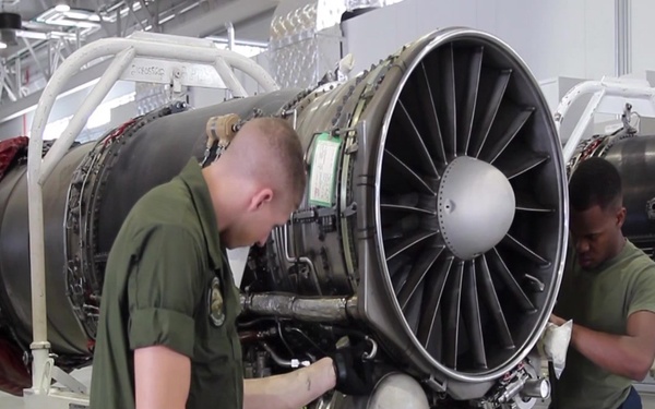 B-roll of F-18 Engine Mechanics aboard MCAS Iwakuni Give Jets the Power to Fly