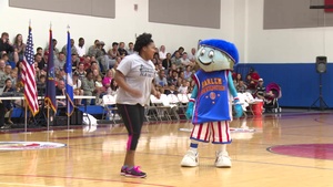 Harlem Globetrotters Entertain Troops on Andersen