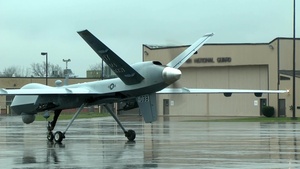 Air National Guard's 174th Attack Wing Taxis MQ-9 on Syracuse International Airport