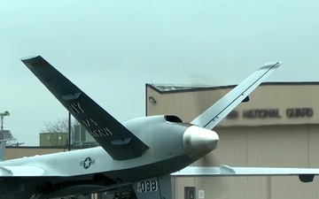 Air National Guard's 174th Attack Wing Taxis MQ-9 on Syracuse International Airport