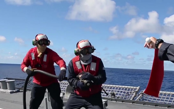 Simulated Aircraft Crash Drill Aboard the Littoral Combat Ship USS Fort Worth (LCS 3)