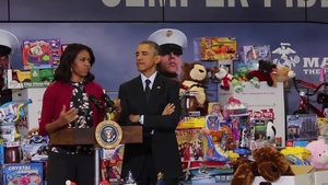 President Barack Obama participates in Marine Forces Reserve Toys for Tots Campaign