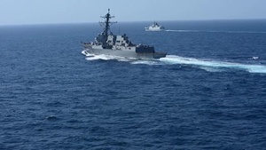 Sterett and Chinese Frigate Steaming