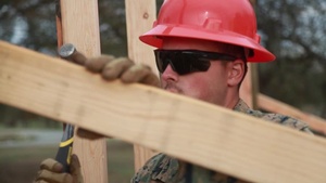 B-roll 15th MEU Marines Build SWA Hut