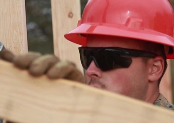 B-roll 15th MEU Marines Build SWA Hut