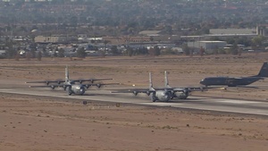 Joint Forcible Entry Exercise - C-17 & C-130 Takeoffs / Landings At Nellis AFB