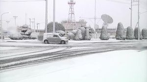 B-roll of Record Snowfall in Iwakuni