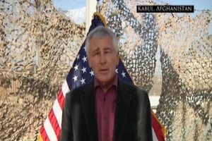 Sec Def Hagel Afghanistan Holiday 2014