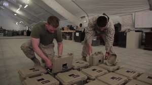 Marine Performs Retrograding Tasks Aboard Camp Leatherneck, Afghanistan
