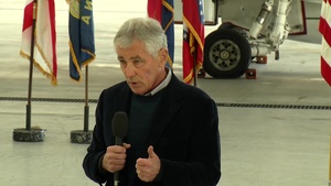 Secretary of Defense Chuck Hagel Troop Event from MCAS Miramar, CA