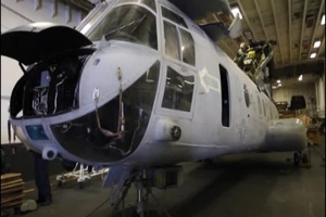 CH-46 Sea Knight Clean-Up and Maintenance