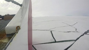 Cutter Polar Star Breaking Ice in Antarctica
