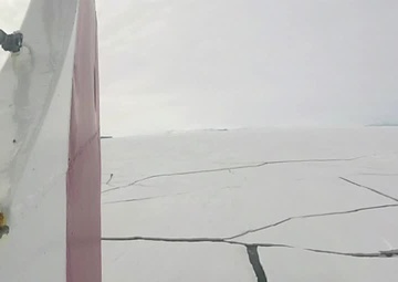Cutter Polar Star Breaking Ice in Antarctica
