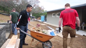 MACG-38 Marines Volunteering with Habitat for Humanity Group Building Project
