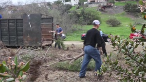 B-Roll of Marines Volunteering to Clean Community