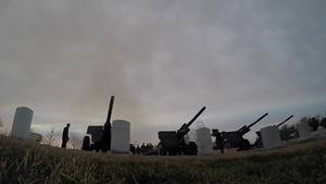 Slow-motion Presidential Salute Battery Firing in Arlington National Cemetery