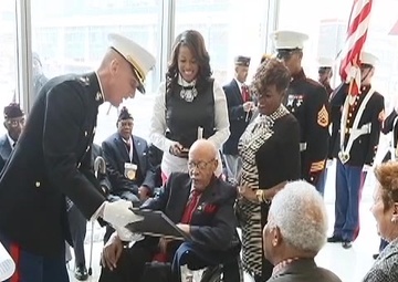91-year-old Montford Point Marine Vet Receives Congressional Gold Medal