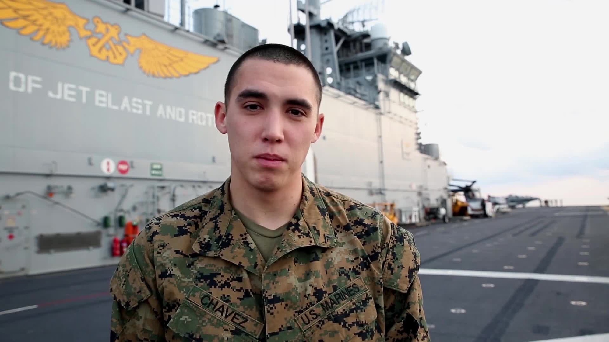 Valentines Day greetings from Lance Corporal Adrian Chavez to his signifcant other for Ellen show. Battalion Landing Team 2nd Battalion, 4th Marines with the 31st Marine Expeditionary Unit on the USS Bonhomme Richard (LHD 6). Also available in high definition.