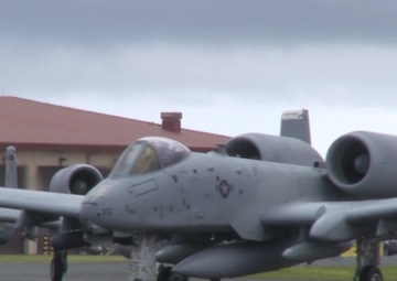 B-Roll of 354th Fighter Squadron A-10s Arriving at Lajes Field