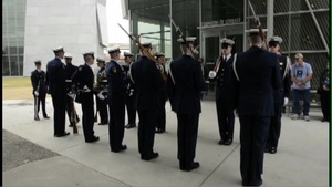 Coast Guard Ceremonial Honor Guard performs at National WWII Museum