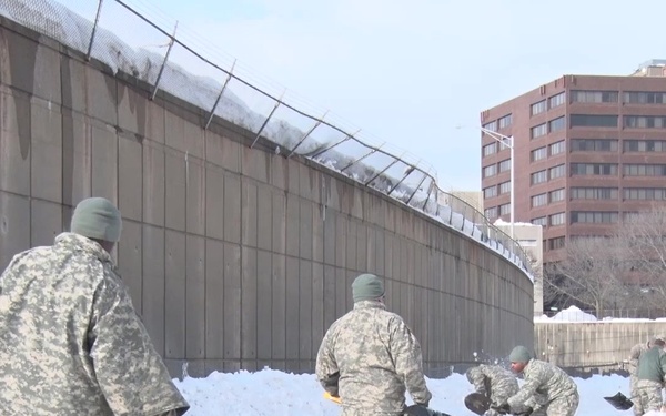 National Guards Helps MBTA Dig Out From Snow