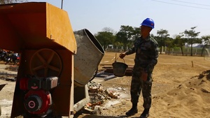 Engineers Construct Building at Ban Nhong Plong