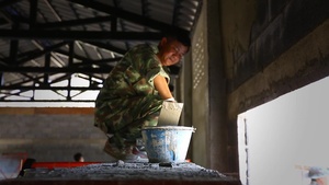 Engineers Construct Building at Lop Buri School