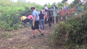 USAF and RAAF Members Help Clean a Park in Tinian