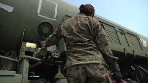 B-roll of Marine Provides Cold Fuel to Jets