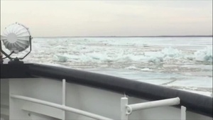 USCGC Neah Bay Breaks Ice in Lake Erie Near Vermilion, Ohio
