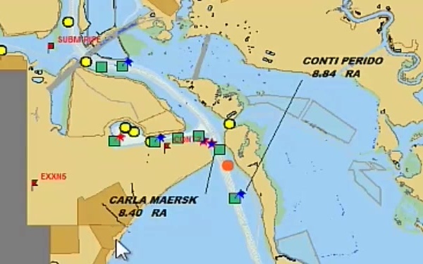 Video and mapped Carla Maersk, Conti Peridot collision with audio