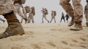 Marines Conduct Beach Hike for Unit Morale, Stay Combat Ready