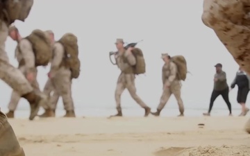 Marines Conduct Beach Hike for Unit Morale, Stay Combat Ready