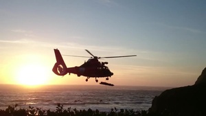 Coast Guard aircrew hoists injured hiker near Otter Rock, Ore.