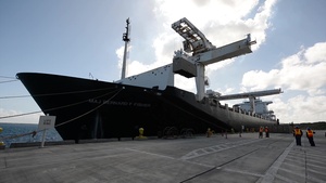 Navy Cargo Handling Batallion One Loads Munitions