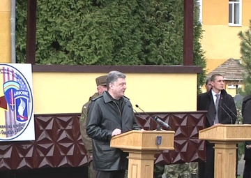 President Petro Poroshenko helps start Fearless Guardian
